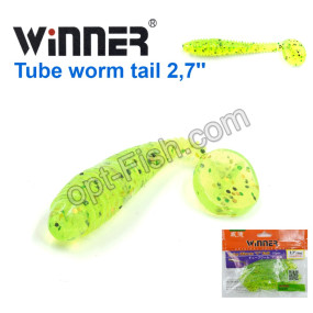 Силікон Winner TBR012 TUBE WORM «T» TAIL 2,7 70mm 4,0g (10шт) 004# *