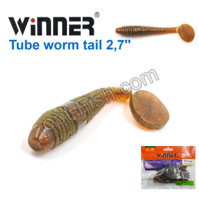 Силікон Winner TBR012 TUBE WORM «T» TAIL 2,7 70mm 4,0g (10шт) 012# *