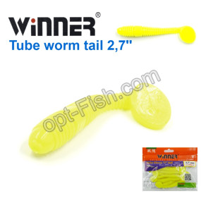 Силікон Winner TBR012 TUBE WORM «T» TAIL 2,7 70mm 4,0g (10шт) 019# *