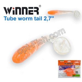 Силикон Winner TBR012 TUBE WORM «T» TAIL 2,7 70mm 4,0g (10шт) 022# *