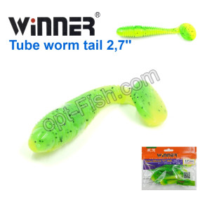 Силікон Winner TBR012 TUBE WORM «T» TAIL 2,7 70mm 4,0g (10шт) 026# *