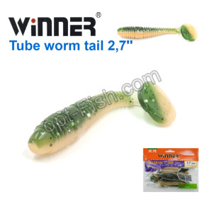 Силікон Winner TBR012 TUBE WORM «T» TAIL 2,7 70mm 4,0g (10шт) 029# *