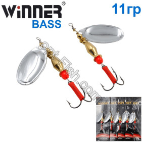 Блесна Winner вертушка WP-002 BASS 11g 001# (5шт) *