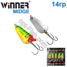 Блесна Winner колебалка W-001 MIDGE 14g 020# (5шт) *