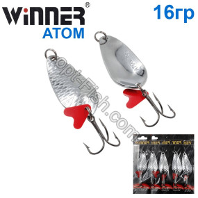 Блесна Winner колебалка W-007 ATOM 16g 001# (5шт) *