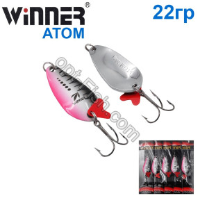 Блесна Winner колебалка W-007 ATOM 22g 006# (5шт) *