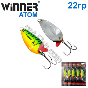 Блесна Winner колебалка W-007 ATOM 22g 020# (5шт) *
