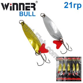 Блесна Winner колебалка W-010 BULL 21g 002# (5шт) *