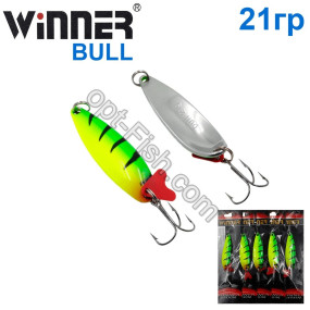 Блесна Winner колебалка W-010 BULL 21g 039# (5шт) *
