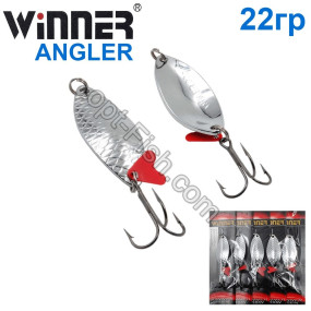Блесна Winner колебалка W-028 ANGLER 22g 001# (5шт) *