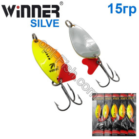 Блесна Winner колебалка W-034 SILVE 15g 018# (5шт) *