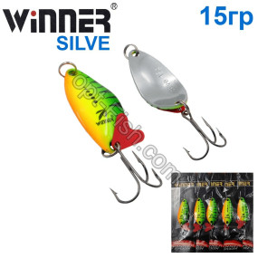 Блешня Winner колебалка W-034 SILVE 15g 020# (5шт) *