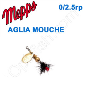 Блесна  Mepps AGLIA MOUCHE zlota/BLACK fly 0/2,5g