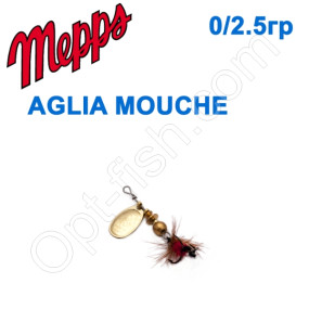 Блесна  Mepps AGLIA MOUCHE zlota/RED fly 0/2,5g