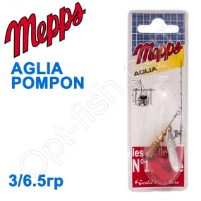 Блесна  Mepps AGLIA POMPON srebrna silver 3/6,5g