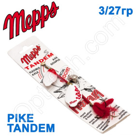 Блесна  Mepps PIKE TANDEM bialy/czerwony white-red 3/27g