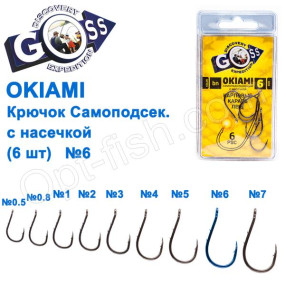 Крючок Goss Okiami Chinu Самоподсек. с насечкой (6шт) 10091 BN  № 6