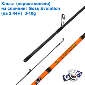 Хлист (перше коліно) на спінінг Goss Evolution A02  (на 2,44) 3-10g (5,4mm) *