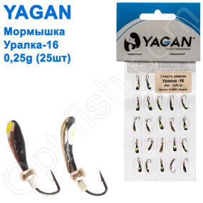 Мормышка Yagan Уралка-16 0,25g (25шт)