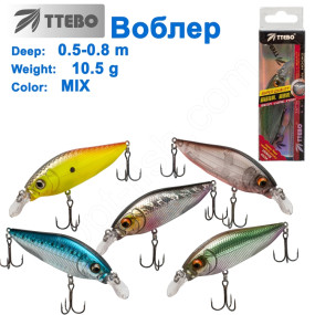 Воблер Ttebo S-SI75 (0,5-0,8m) 10,5g MIX