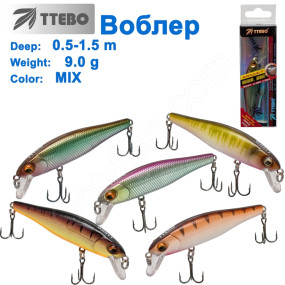 Воблер Ttebo M-LE80 (0,5-1,5m) 9g MIX