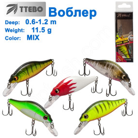 Воблер Ttebo S-CRC70 (0,6-1,2m) 11,5g MIX