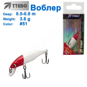 Воблер Ttebo M-RUF50 (0,5-0,8m) 3,6g# 51