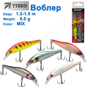 Воблер Ttebo S-GN80D (1,2-1,5m) 9g MIX