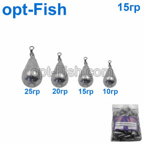 Груз капля с вертлюгом 15g (50шт)