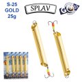Блесна колебалка Goss Splav Трубка S-25 GOLD 25g (5шт) *