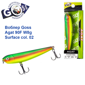 Воблер Goss Agat 90F W8g Surface col. 02