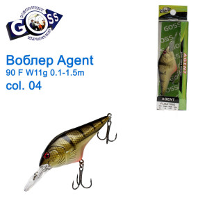 Воблер Goss Agent 90F W11g Floating 0,1-1,5g col. 04
