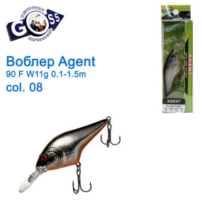 Воблер Goss Agent 90F W11g Floating 0,1-1,5g col. 08
