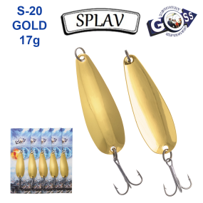Блесна колебалка Goss Splav S-20 GOLD 17g (5шт) *