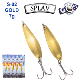 Блесна колебалка Goss Splav S-02 GOLD 7g (5шт) *