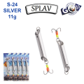 Блесна колебалка Goss Splav Трубка S-24 SILVER 11g (5шт) *
