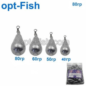 Вантаж крапля з вертлюгом 80g (25шт)