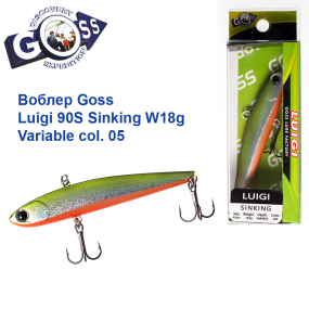 Воблер Goss Luigi 90S Sinking W18g Variable col. 05