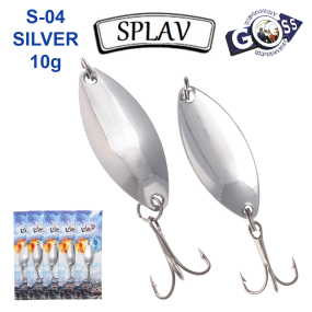 Блешня колебалка Goss Splav S-04 SILVER 10g (5шт) *